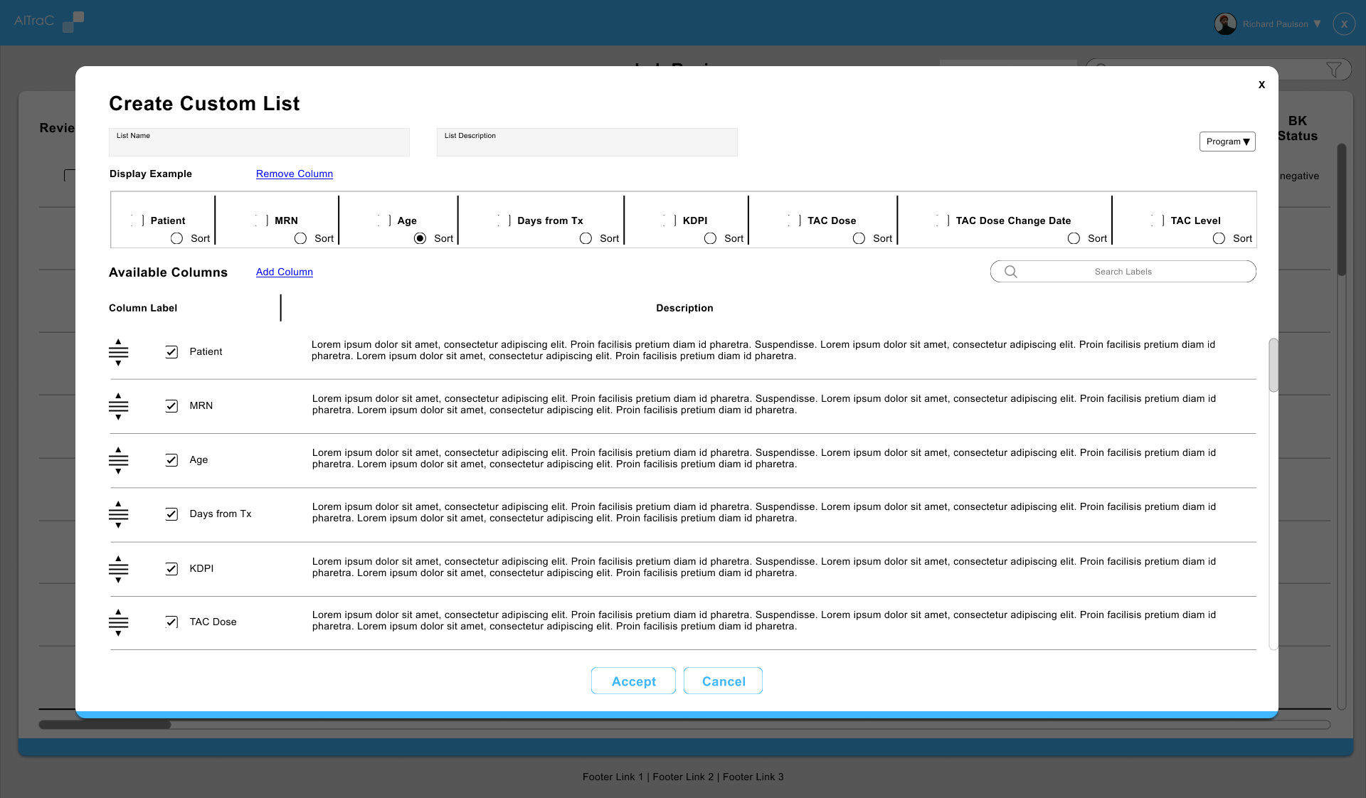 Create Custom List Modal Overlay