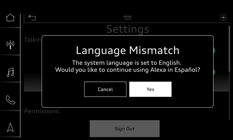 Audi Language Mismatch Lightbox