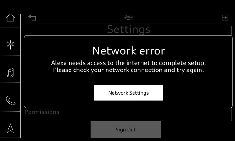 Audi Network Error Lightbox