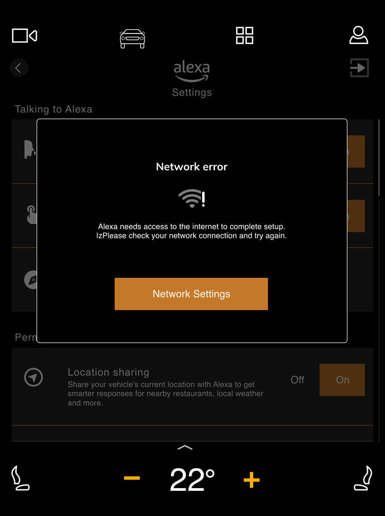Audi Network Error Lightbox