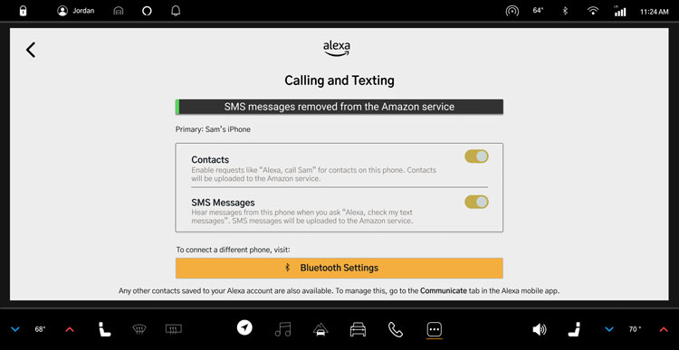 Polestar Settings Sounds Screen